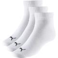 PUMA Plain Quarter-Socken 3er-Pack 35-38 in Weiß