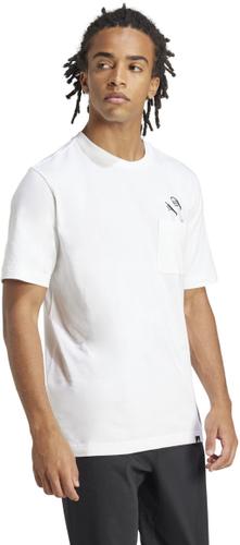 ADIDAS Herren Shirt Lounge Slides Graphic Pocket S in Weiß