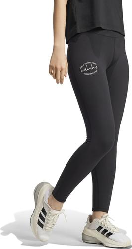 ADIDAS Damen Tight Signature Graphic Print High-Waisted XS in Schwarz