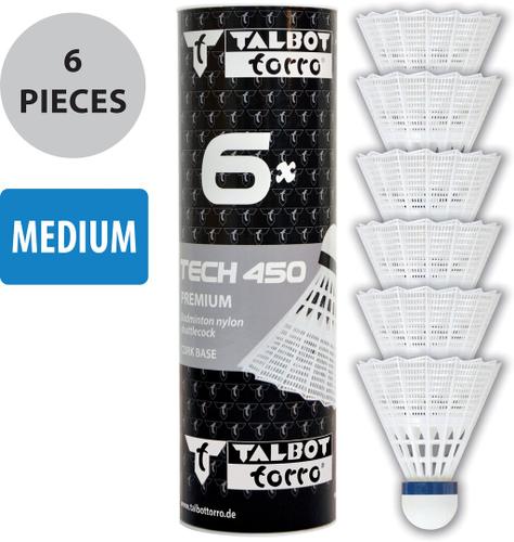 Talbot-Torro Badmintonball Tech 450, Premium Nylonfederball, 6er Dose MED in Pink