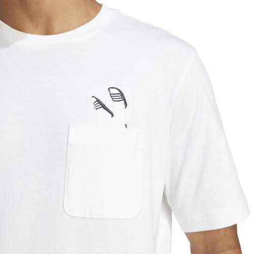 ADIDAS Herren Shirt Lounge Slides Graphic Pocket S in Weiß
