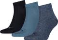 PUMA Herren Socken UNISEX QUARTER PLAIN 3P Denim Blue