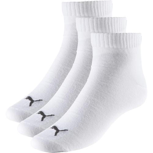 PUMA Plain Quarter-Socken 3er-Pack 35-38 in Weiß