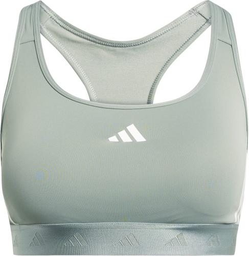 ADIDAS Damen BH Powerreact Training Medium-Support Hyperglam XS in Silber
