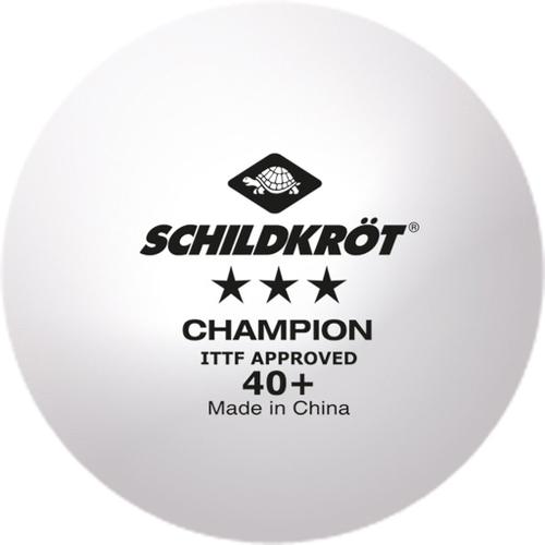 SCHILDKRÖT Tischtennisball 3-Stern CHAMPION POLY 40+ 4er - in Weiß