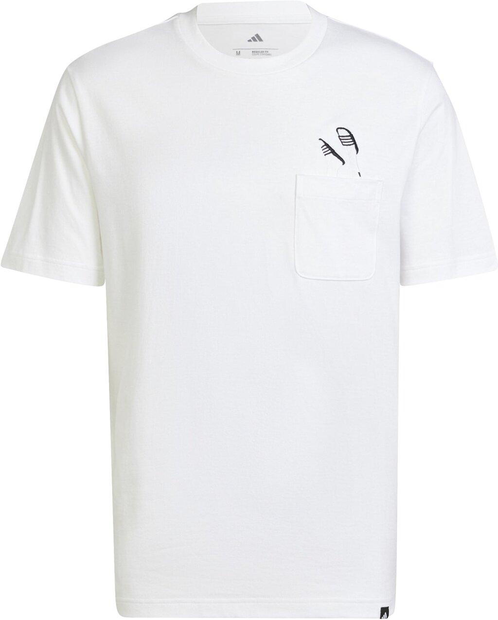 ADIDAS Herren Shirt Lounge Slides Graphic Pocket S in Weiß