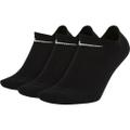 NIKE U NK EVERYDAY LTWT NS 3PR BLACK/WHITE