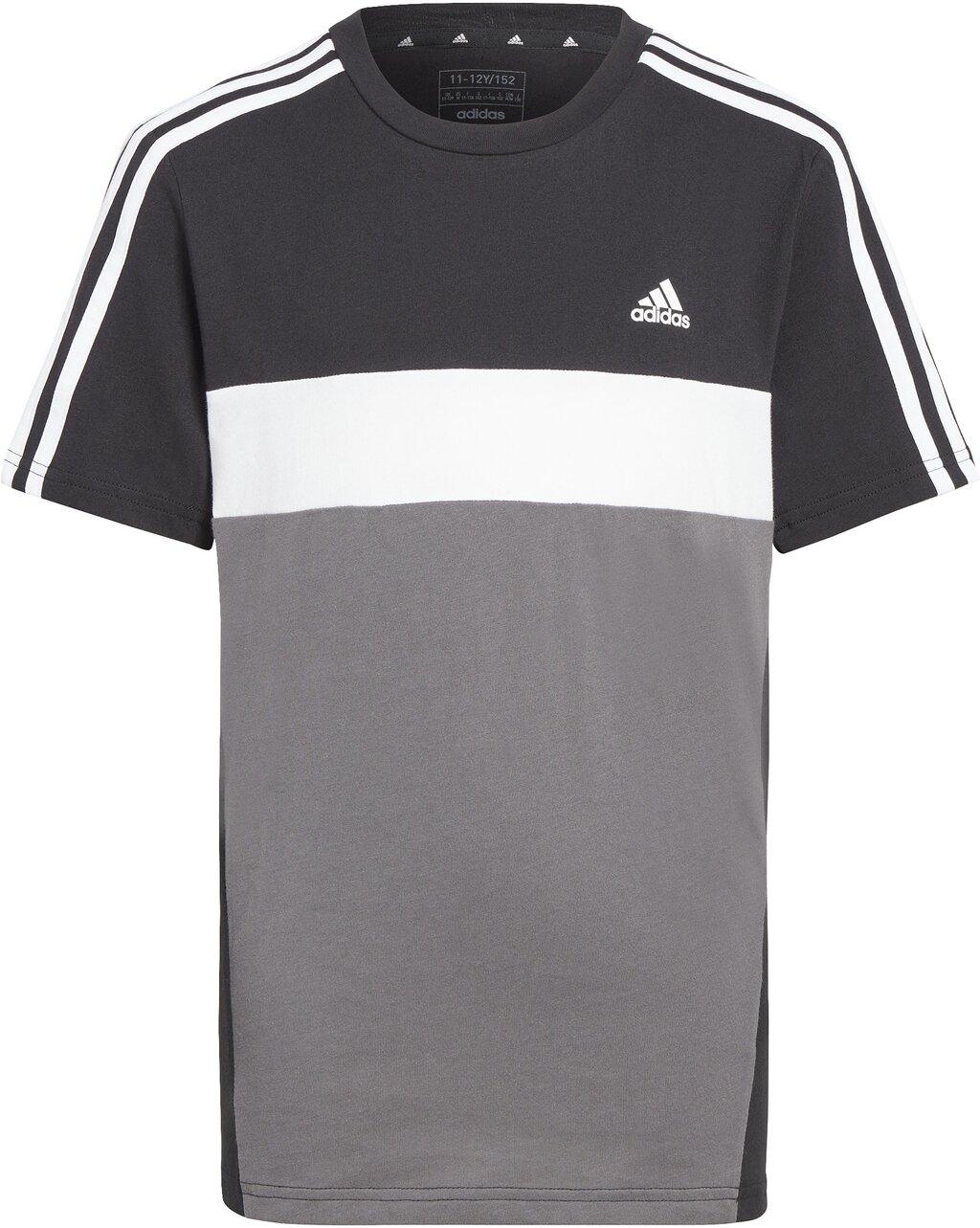 ADIDAS Kinder Shirt Tiberio 3-Streifen Colorblock Cotton Kids 164 in Grau