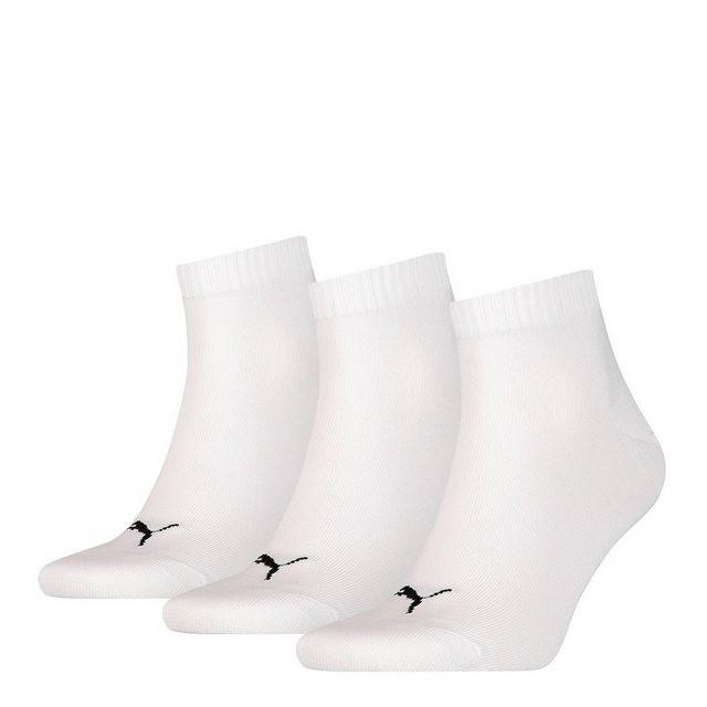 PUMA Plain Quarter-Socken 3er-Pack 35-38 in Weiß