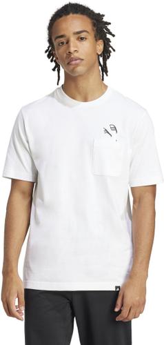 ADIDAS Herren Shirt Lounge Slides Graphic Pocket S in Weiß