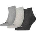 PUMA Herren Socken UNISEX QUARTER PLAIN 3P Anthraci/l Mel Grey/m Mel Grey