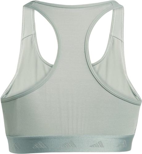 ADIDAS Damen BH Powerreact Training Medium-Support Hyperglam XS in Silber