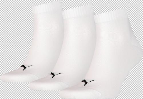 PUMA Plain Quarter-Socken 3er-Pack 35-38 in Weiß