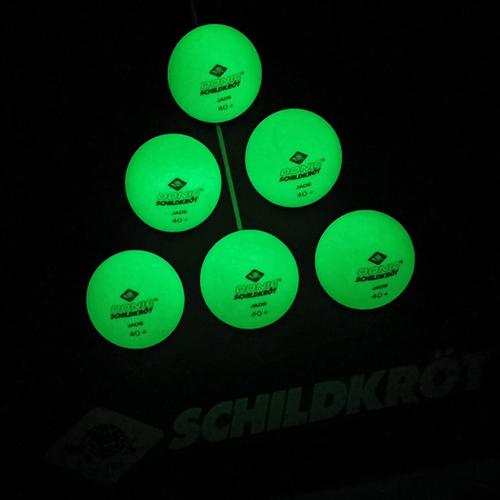 DONIC SCHILDKRÖT TT-Ball GLOW IN THE DARK POLY 40+, 6 Stück - in Schwarz