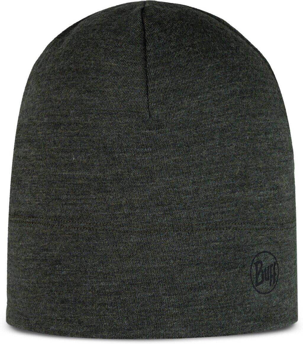 BUFF Herren MIDWEIGHT MERINO WOOL Mütze SOLID BLACK - in Grün