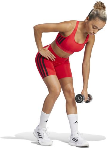 ADIDAS Damen Tight Optime Essentials 3-Streifen kurze (Länge 5 Zoll) XS in Rot