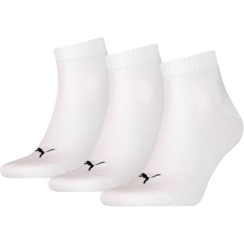 PUMA Plain Quarter-Socken 3er-Pack 35-38 in Weiß